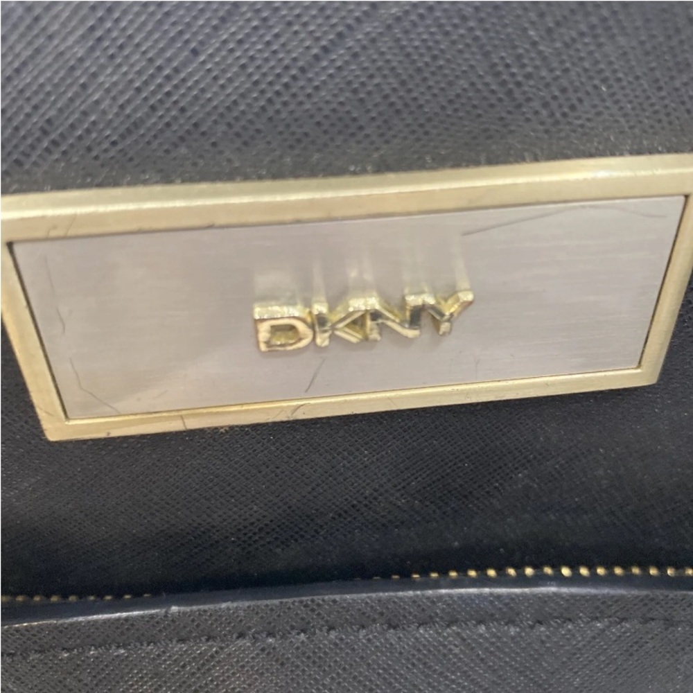 DKNY Black Textured Top Zip Tote Handbag - Picture 7 of 16